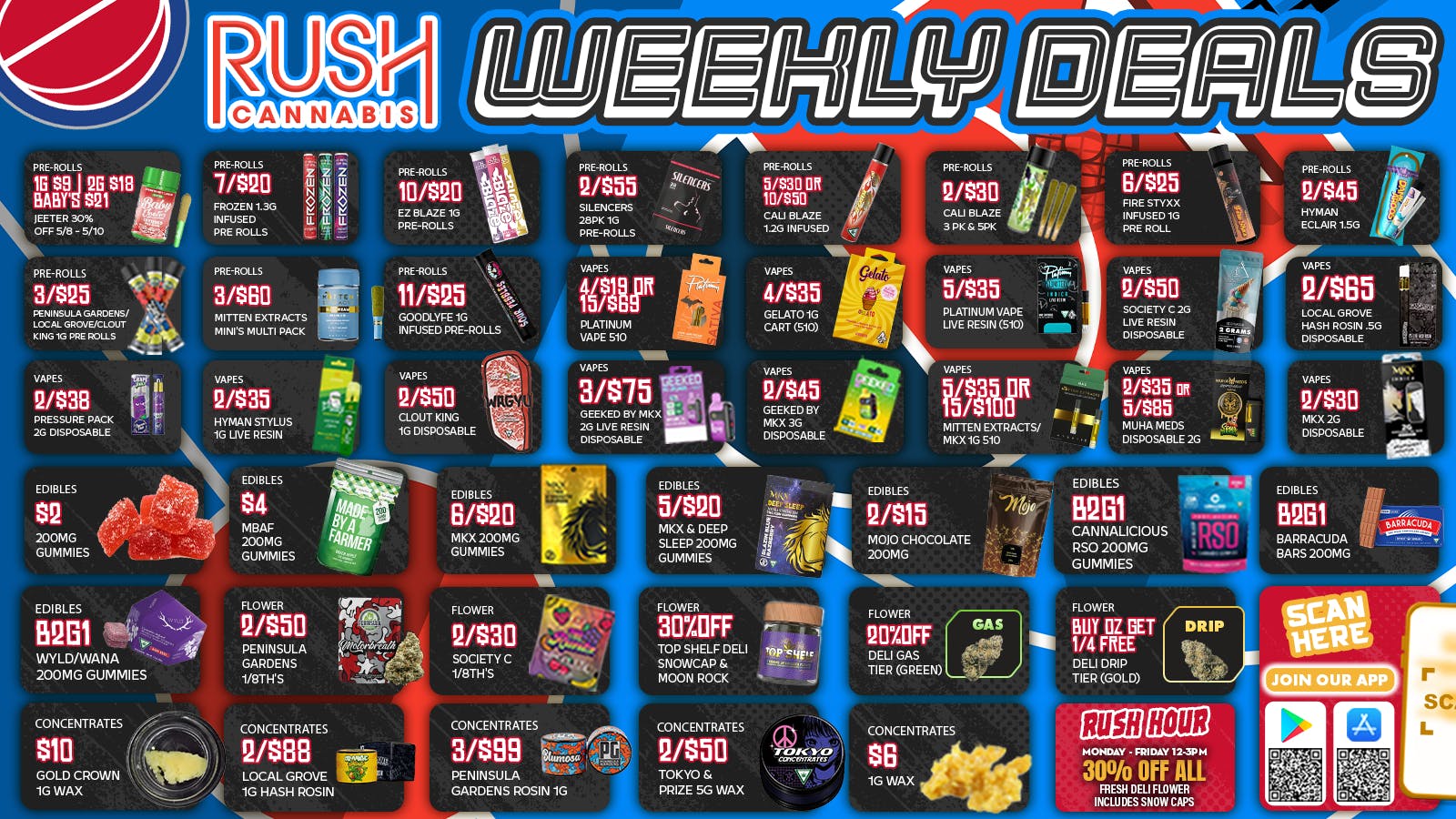 Rush Cannabis Rush Weekly Deals: Big Savings All Week Long!