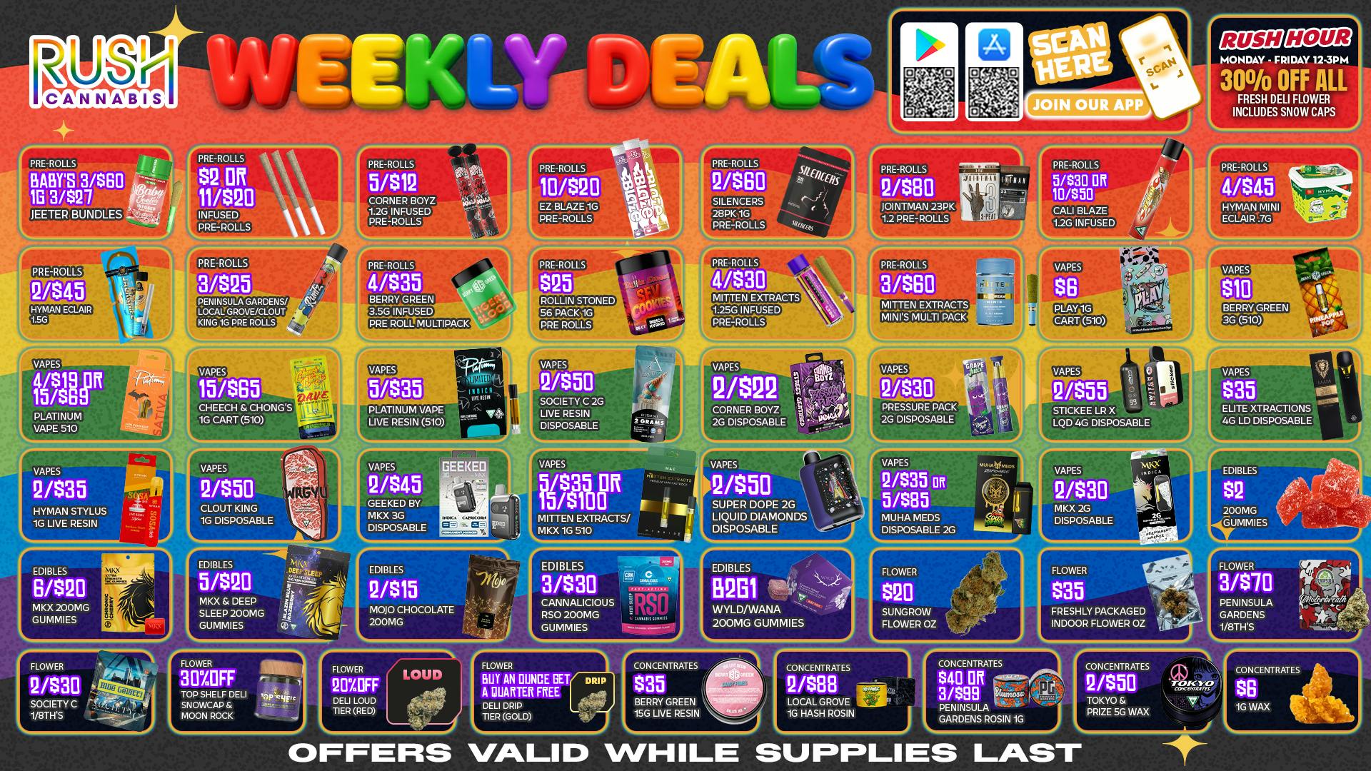 Rush Cannabis - Oxford Rush Weekly Deals: Colorful Savings While It Lasts