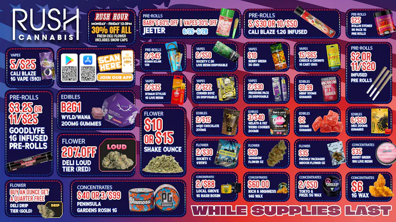 Rush Cannabis Rush Weekly Deals: Fresh Drops While Supplies Last