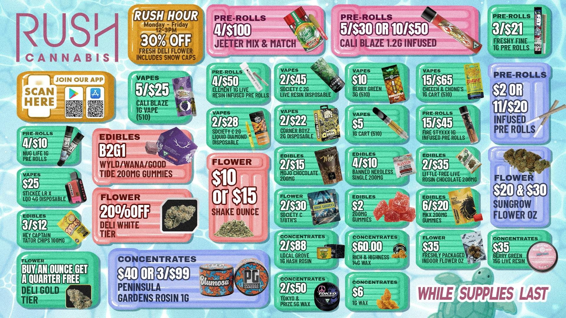 Rush Cannabis - Saline Rush Weekly Deals: Poolside Savings While It Lasts