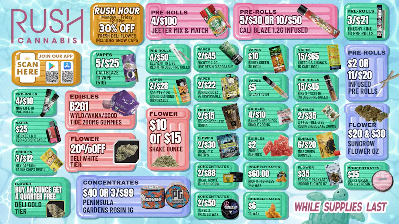 Rush Cannabis - Saline Rush Weekly Deals: Poolside Savings While It Lasts