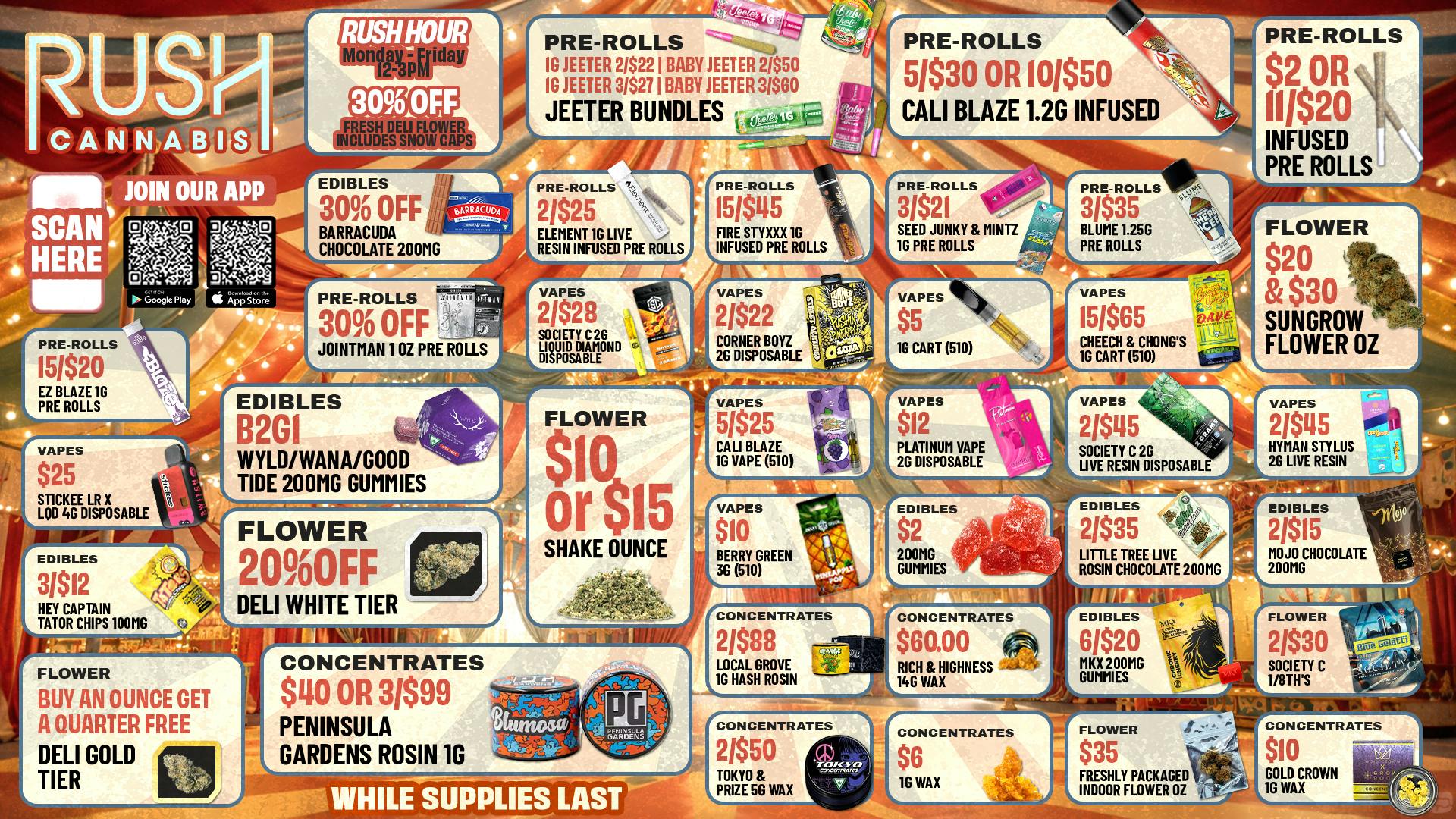 Rush Cannabis Rush Weekly Deals: Hot Savings While Supplies Last