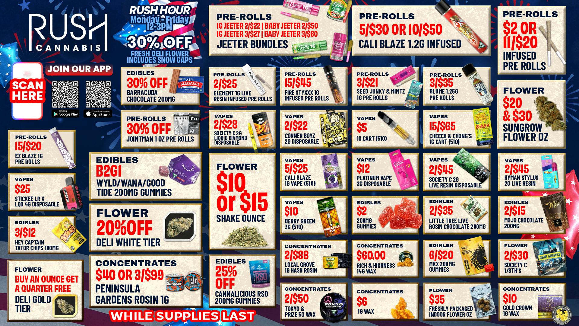 Rush Cannabis Rush Weekly Deals: Ferris Wheel Savings Live Today