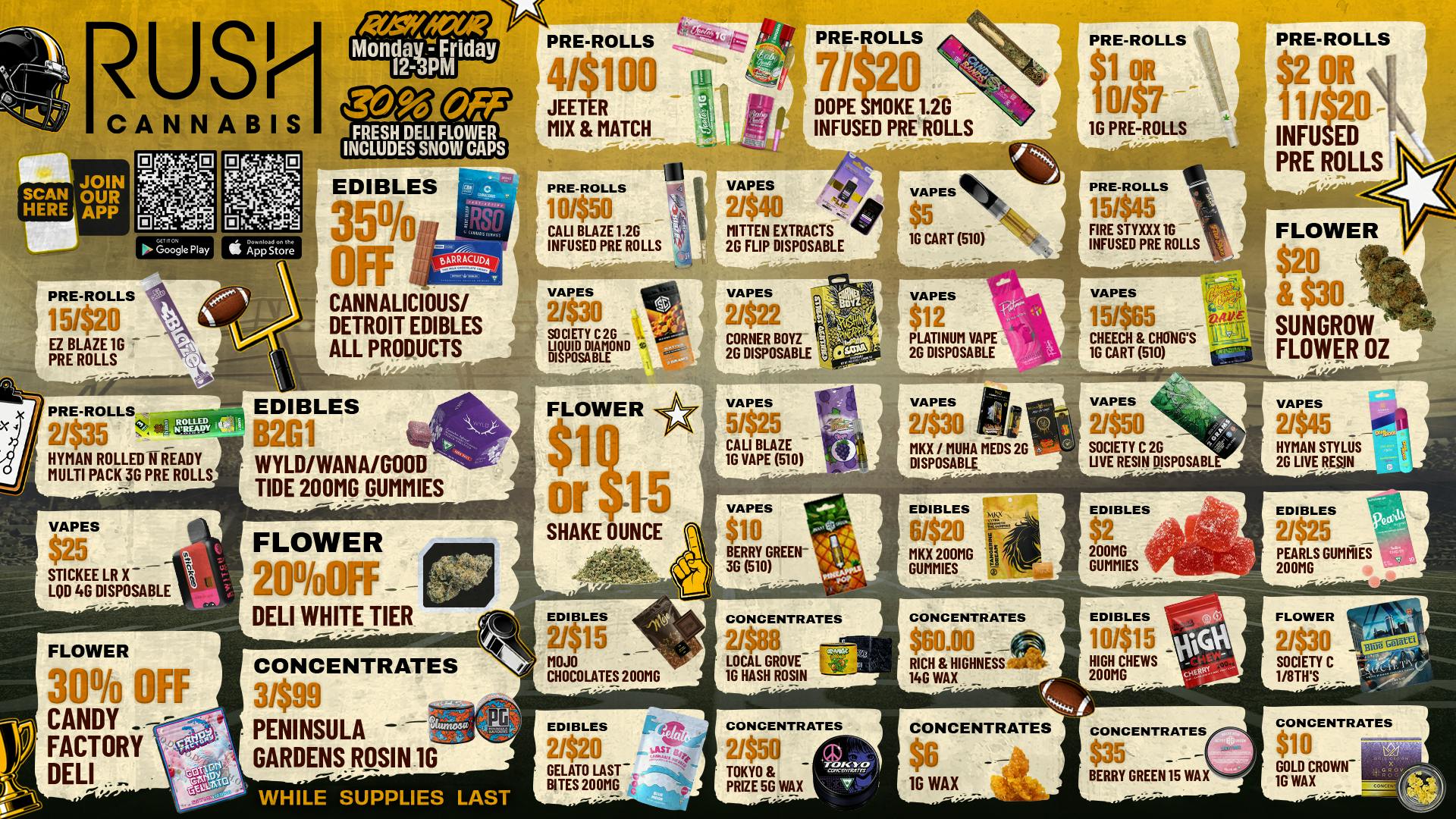 Rush Cannabis - Saline Rush Weekly Deals: Game Day Savings Are Here🏈