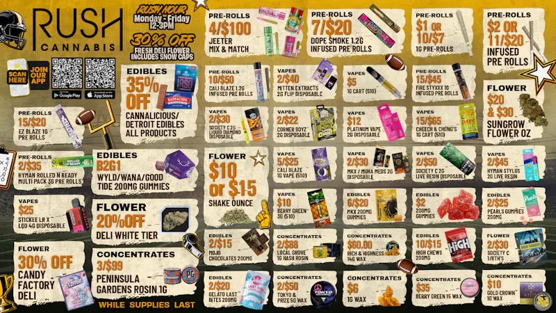 Rush Cannabis - Saline Rush Weekly Deals: Game Day Savings Are Here🏈
