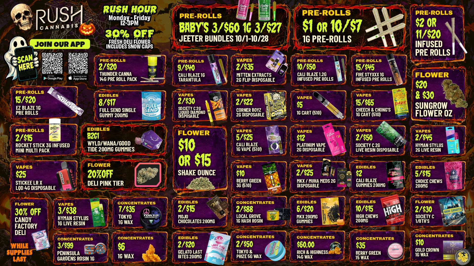 Rush Cannabis - Saline Rush Halloween Deals: Treats, No Tricks, Just Wins