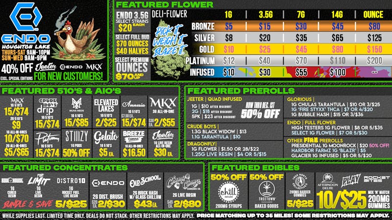 EndoVibe - Houghton Lake - DRIVE THRU OPEN SAVE UP TO 50% OFF AT ENDO!