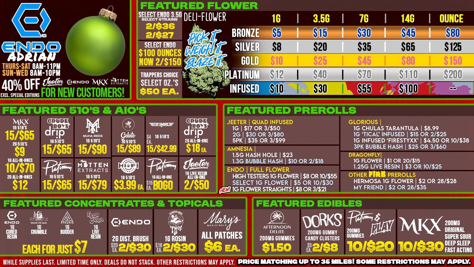 EndoVibe 40% OFF ENDO DELI STRAINS!