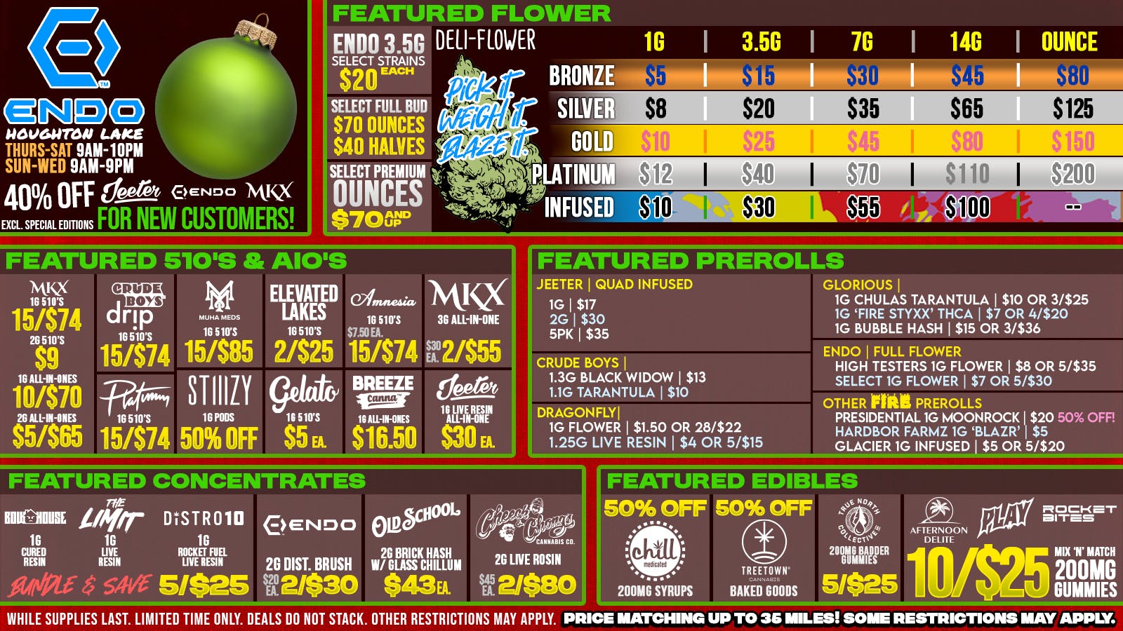 EndoVibe - Houghton Lake - DRIVE THRU OPEN 40% OFF ENDO DELI STRAINS!