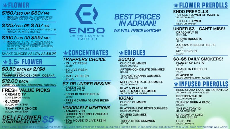 EndoVibe GREAT PRICES DAILY AT ENDO!
