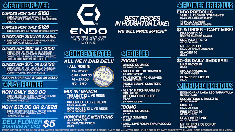 EndoVibe - Houghton Lake - DRIVE THRU OPEN GREAT PRICES DAILY AT ENDO HOUGHTON LAKE!
