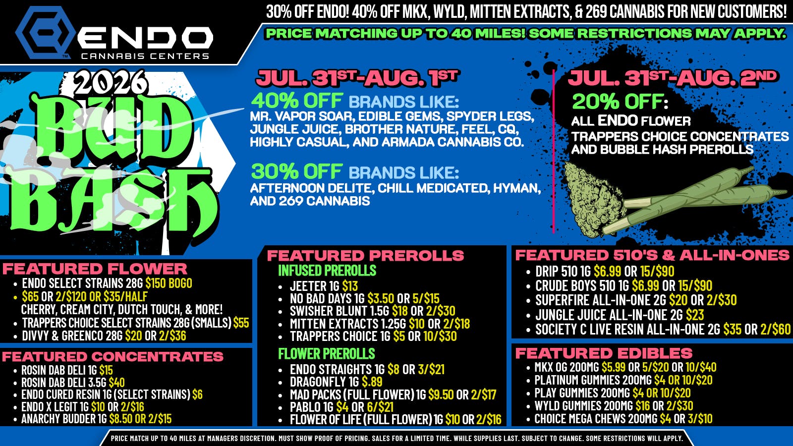 EndoVibe ENDO ADRIAN BUD BASH DEALS!