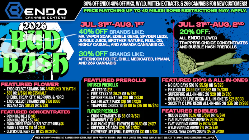 EndoVibe - Ypsi ENDO YPSILANTI BUD BASH DEALS!