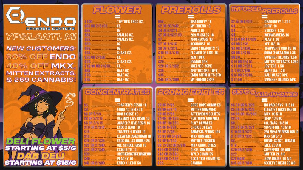 ENDO VIBE CANNABIS CENTERS - YPSI ENDO VIBE YPSI SPOOKY SEASON DEALS HAVE ARRIVED!