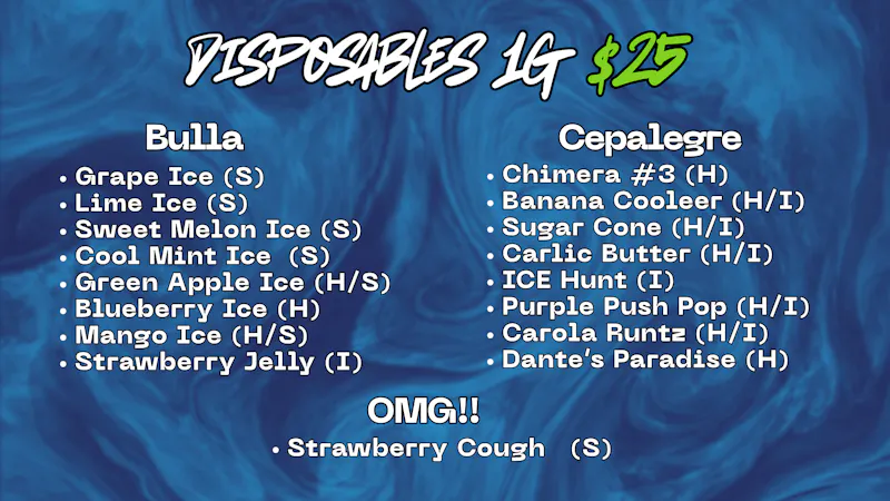 Cannabliss Disposables $25