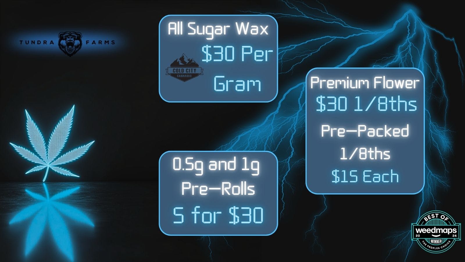 Cold City Cannabis - Anchorage Premium Flower $30 1/8ths!! - Pre-Rolls 5 for $30