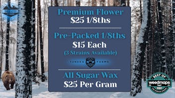 Cold City Cannabis - Anchorage Flower $25 1/8ths!! Pre-Packed 1/8ths only $15!!