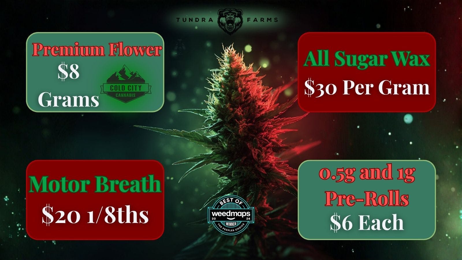 Cold City Cannabis - Anchorage Deli Flower $8 Grams! 0.5g Carts $20 Each!!