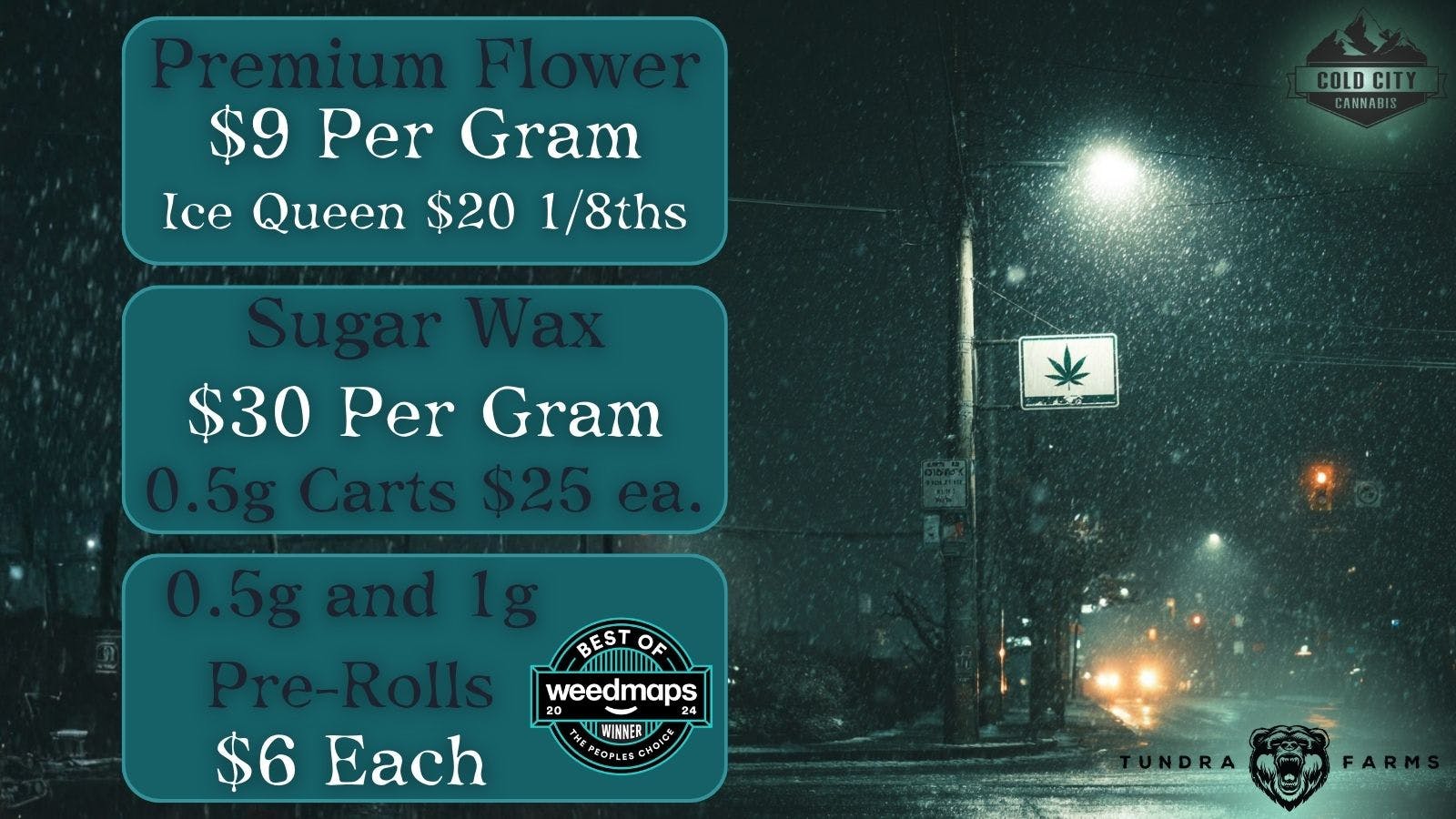 Cold City Cannabis - Anchorage Deli Flower $9 Grams - 0.5g Carts $25 Each!!