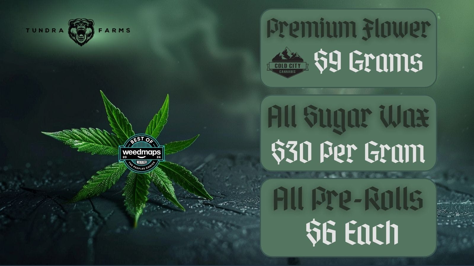 Cold City Cannabis - Anchorage Flower $9 Grams - 10 Half Gram LCG Pre-Rolls $25!!