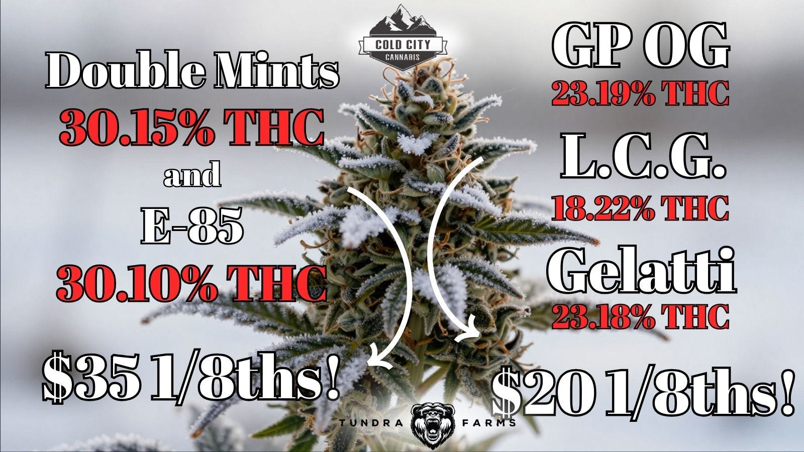 Cold City Cannabis - Anchorage Deli Flower $20 - $35 1/8ths!! 0.5g Pre-Rolls $5!