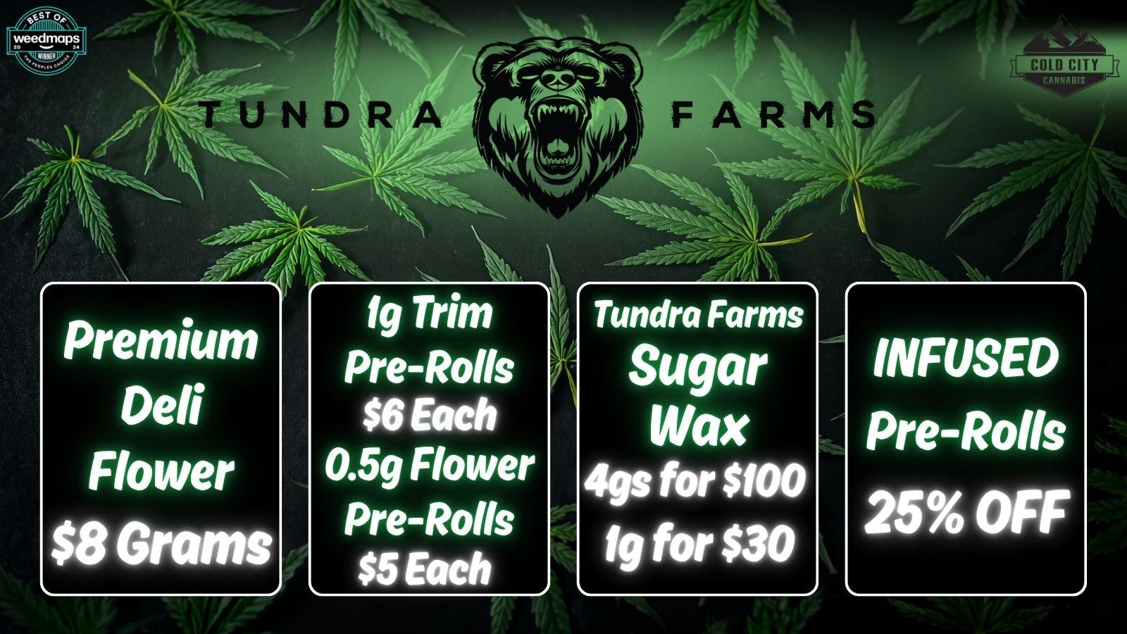 Cold City Cannabis - Anchorage 4gs Sugar Wax $100 - Alien OG $20 1/8ths!