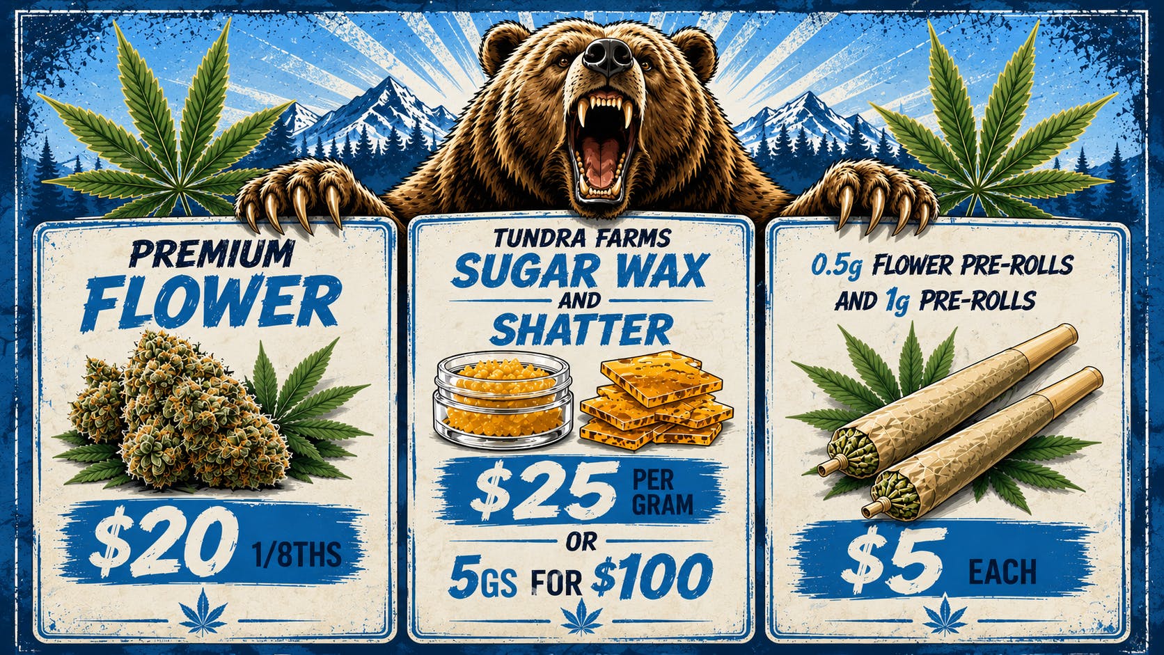 Cold City Cannabis - Anchorage Deli Flower $20 1/8ths!! - Sugar Wax 5gs for $100!