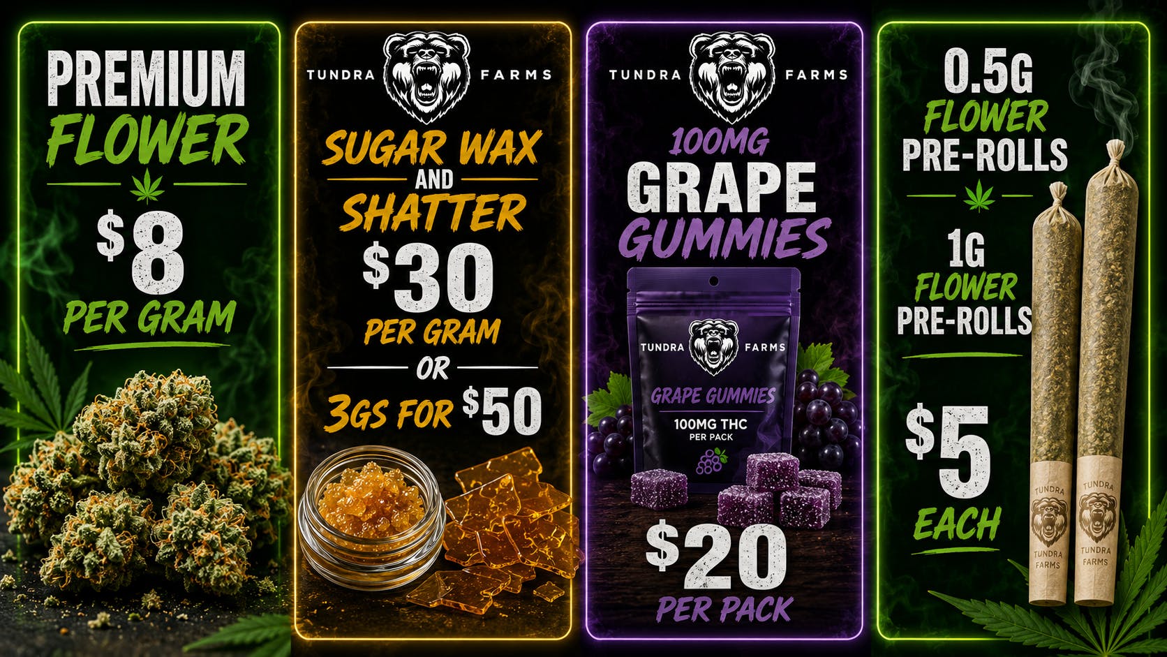 Cold City Cannabis - Anchorage Pre-Rolls $5 Each!! - 3gs Sugar for $50!!