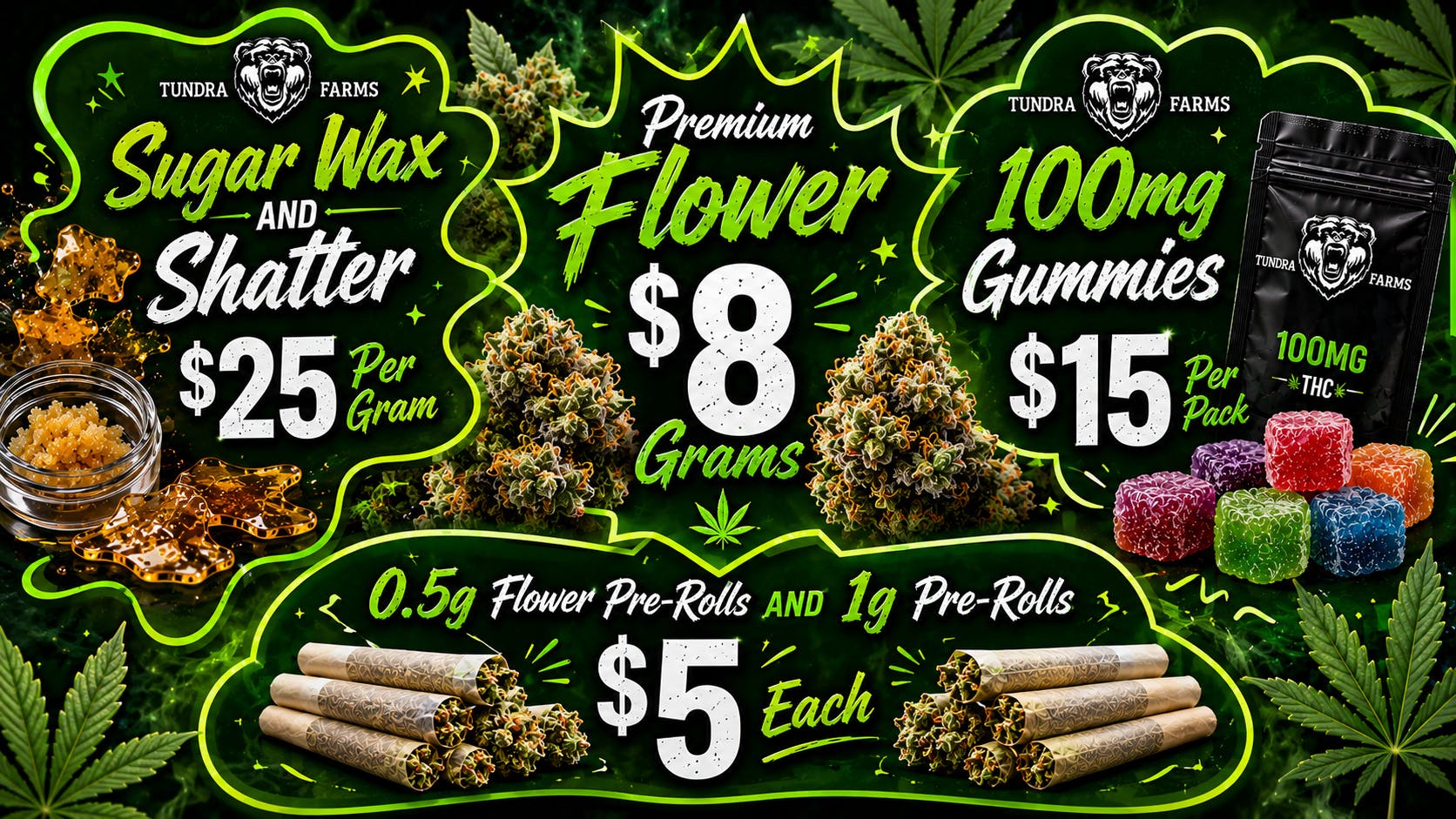 Cold City Cannabis - Anchorage Sugar Wax $25 Per Gram! Cannuks Bubba $20 1/8ths!