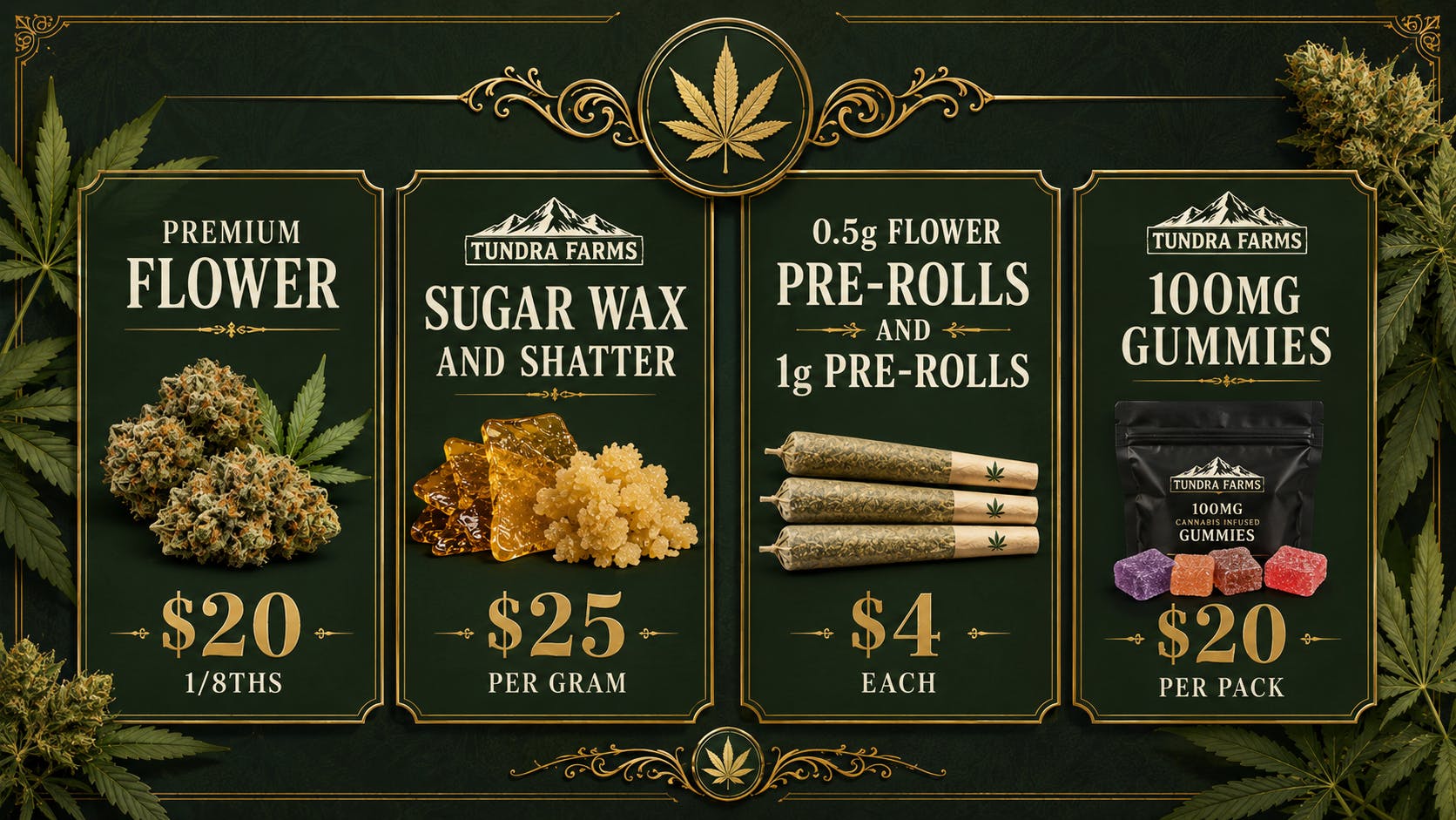 Cold City Cannabis - Anchorage Deli Flower $20 1/8ths - 1g Pre-Rolls $4 Each!