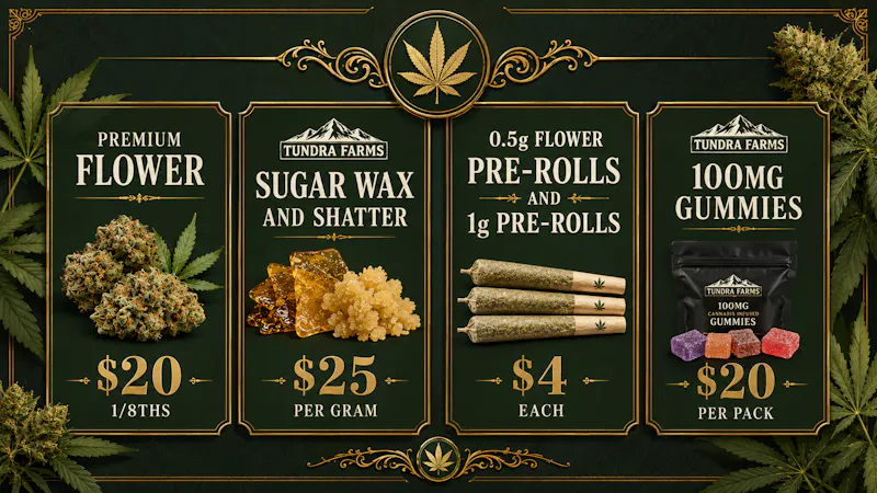 Cold City Cannabis - Anchorage Deli Flower $20 1/8ths - 1g Pre-Rolls $4 Each!