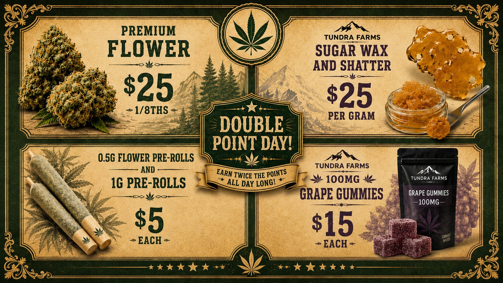 Cold City Cannabis - Anchorage Deli Flower $25 1/8ths! - 100mg Grape Gummies $15!