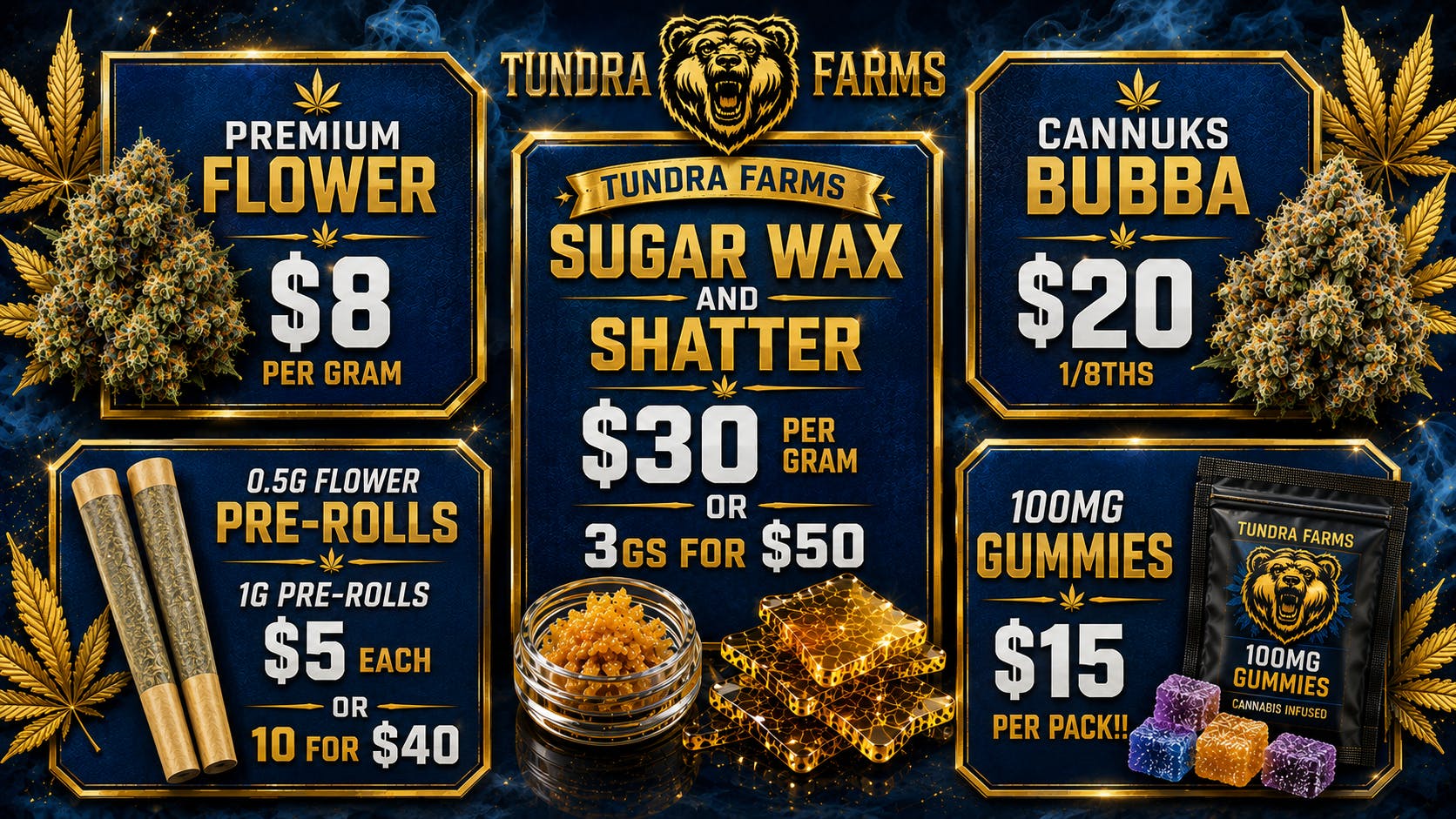 Cold City Cannabis - Anchorage Sugar Wax 3gs for $50 - Cannuks Bubba $20 1/8ths!