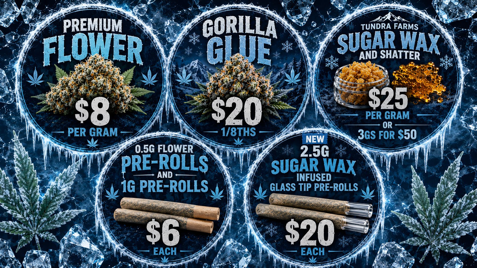 Cold City Cannabis - Anchorage Gorilla Glue $20 1/8ths!! - Sugar Wax 3gs for $50!