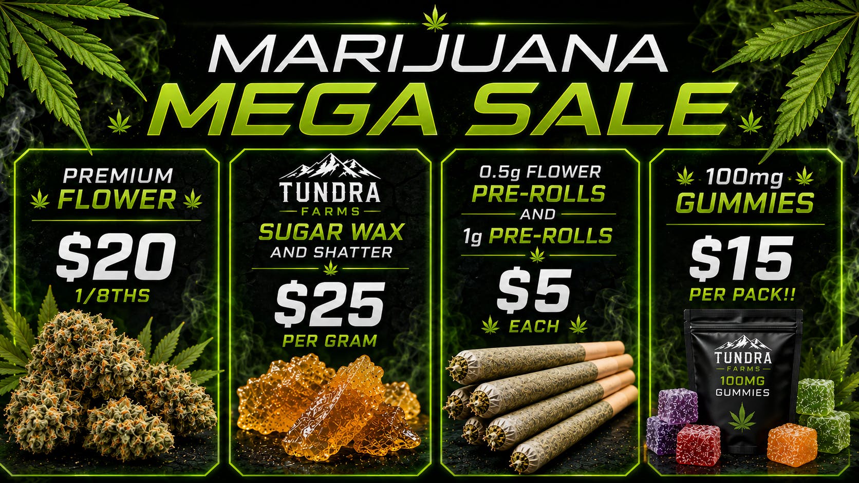 Cold City Cannabis - Anchorage Deli Flower $20 1/8ths - 1g Pre-Rolls $4 Each!