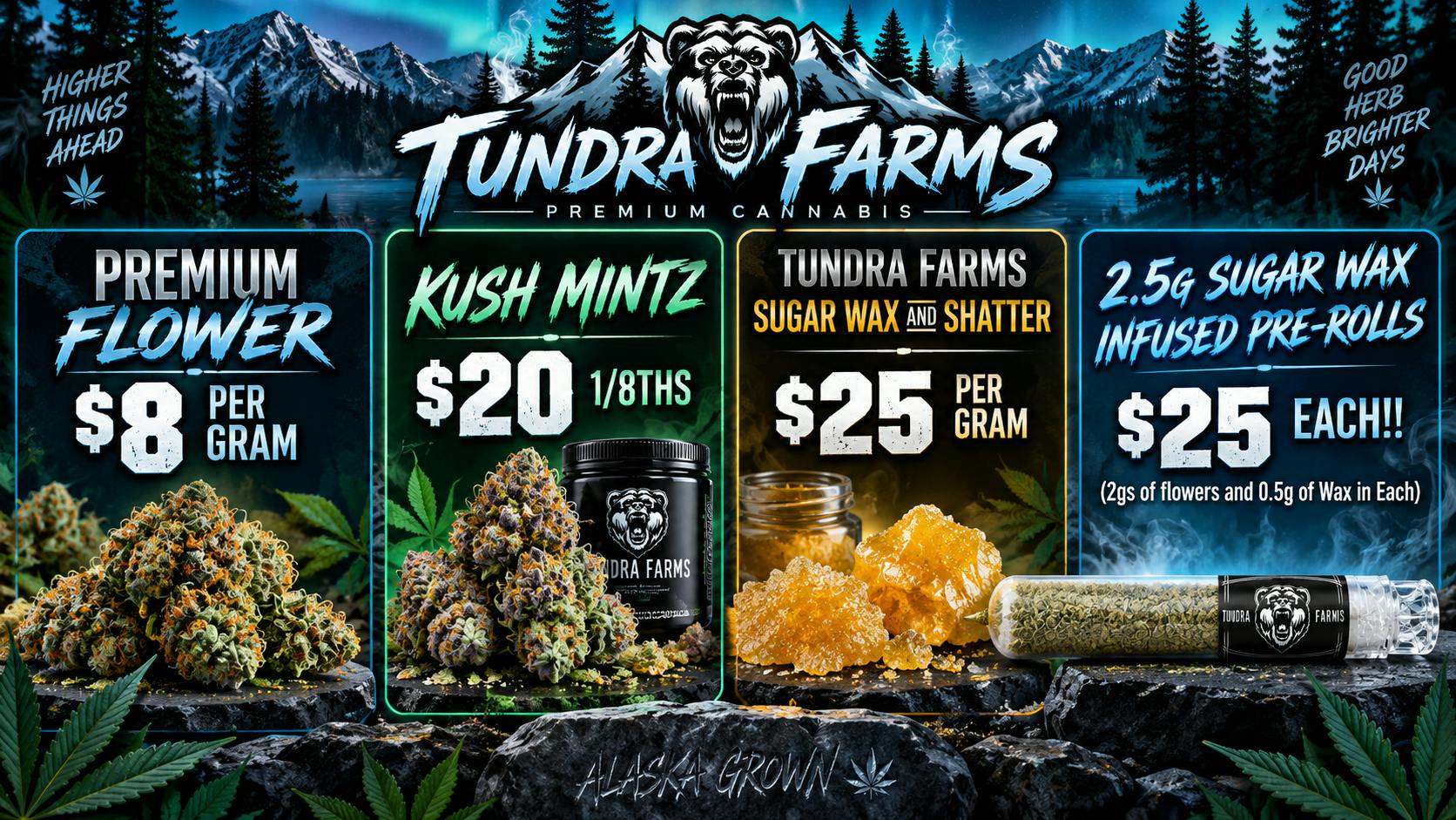 Cold City Cannabis - Anchorage Sugar Wax $25 Per Gram! - Kush Mintz $20 1/8ths!