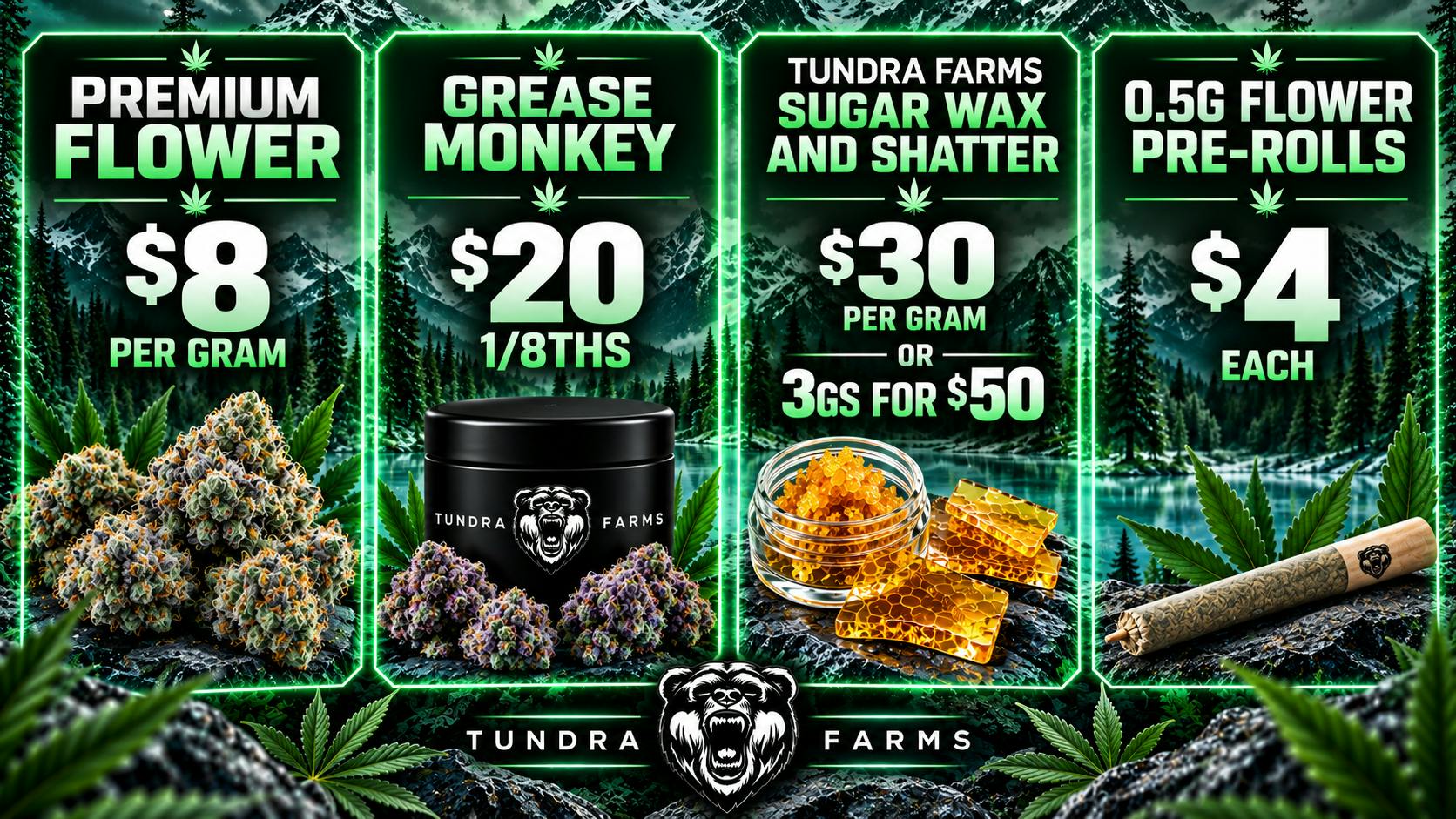 Cold City Cannabis - Anchorage Grease Monkey $20 1/8ths! 3gs of Sugar for $50!