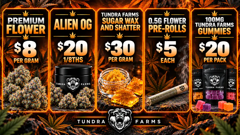 Cold City Cannabis - Anchorage Alien OG $20 1/8ths - 100mg Gummies $20 Each!