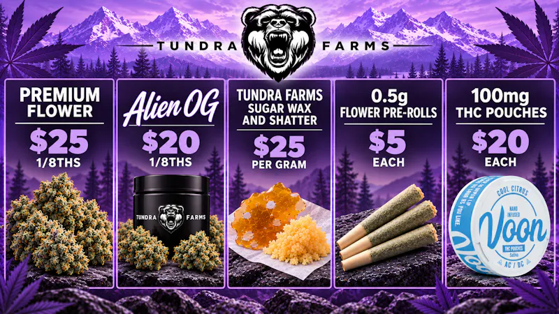 Cold City Cannabis - Anchorage Deli Flower $25 1/8ths!! - 100mg THC Pouches $20!!