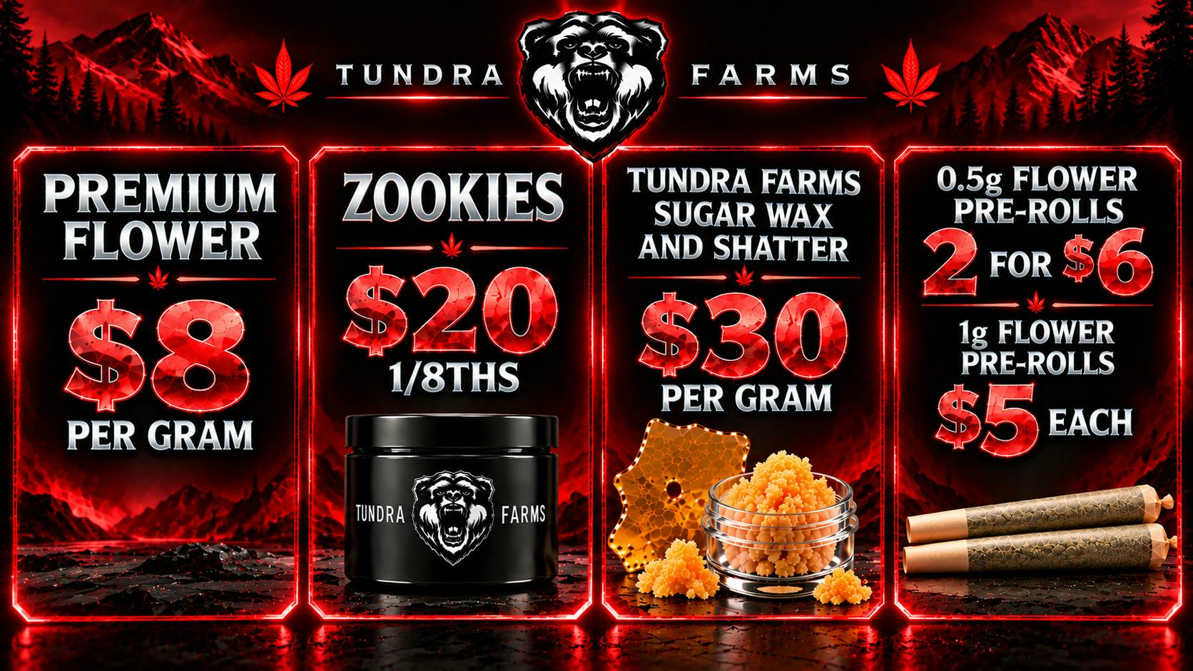 Cold City Cannabis - Anchorage PRE-PACKED $15 1/8ths! - 0.5g Pre-Rolls 2 for $6!!
