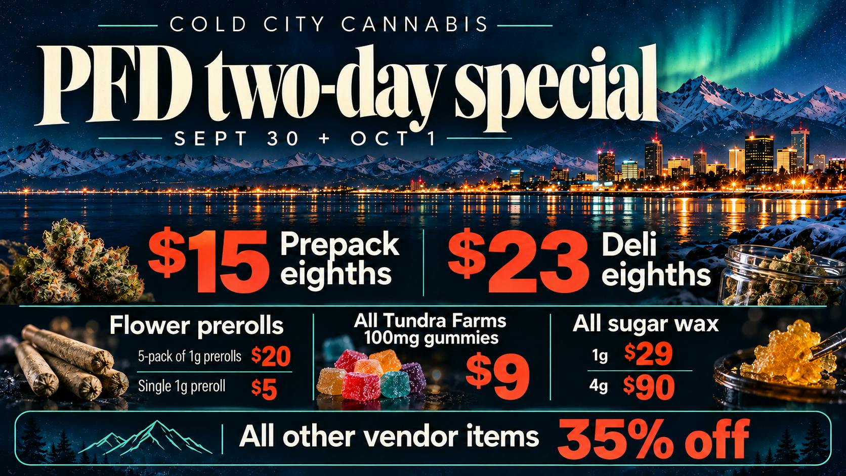 Cold City Cannabis - Anchorage Cold City’s 2-Day PFD Deal Drop