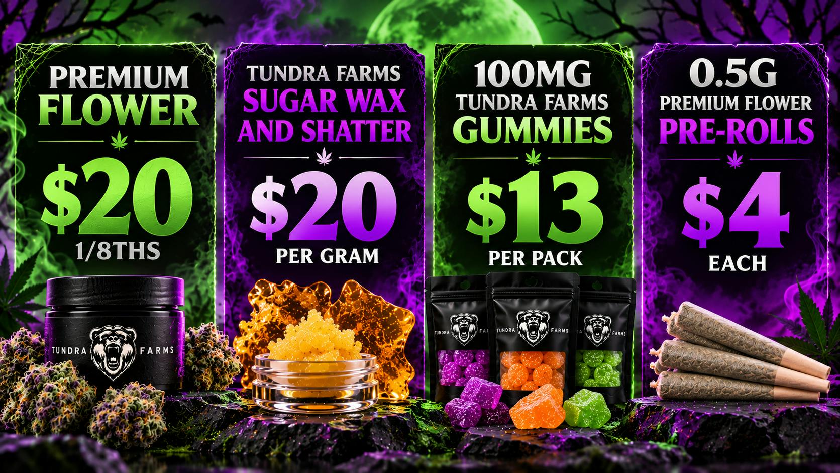 Cold City Cannabis - Anchorage Deli Flower $20 1/8ths - 100mg Gummies $13 Each!