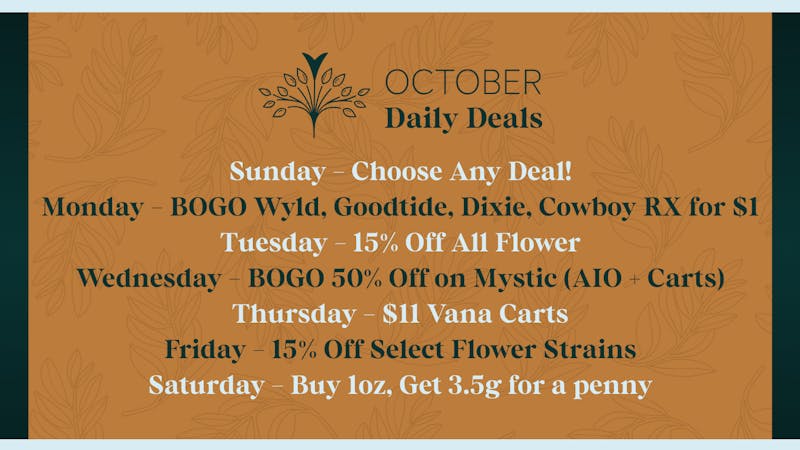Vana Society - Clovis October Daily Deals Are Here!