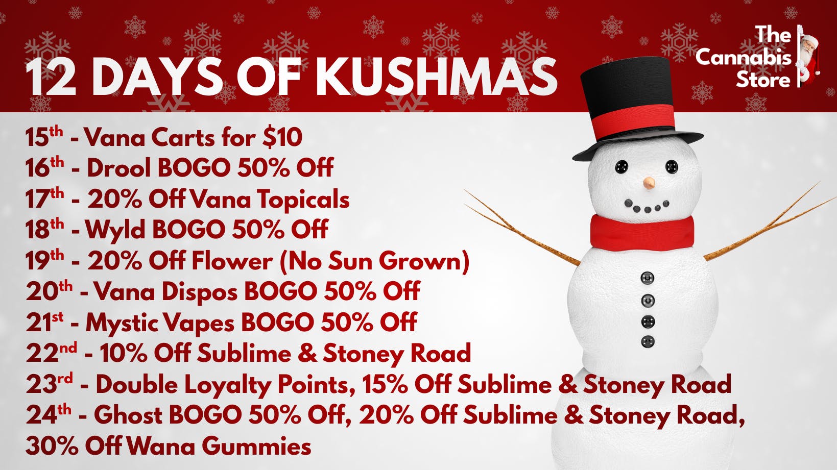 The Cannabis Store 12 Days of Kushmas!
