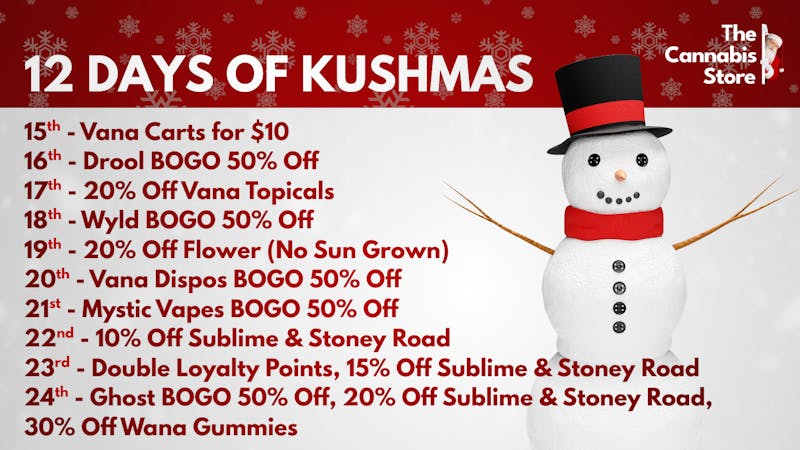 The Cannabis Store 12 Days of Kushmas!