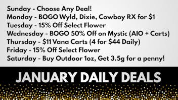 The Cannabis Store January Daily Deals!