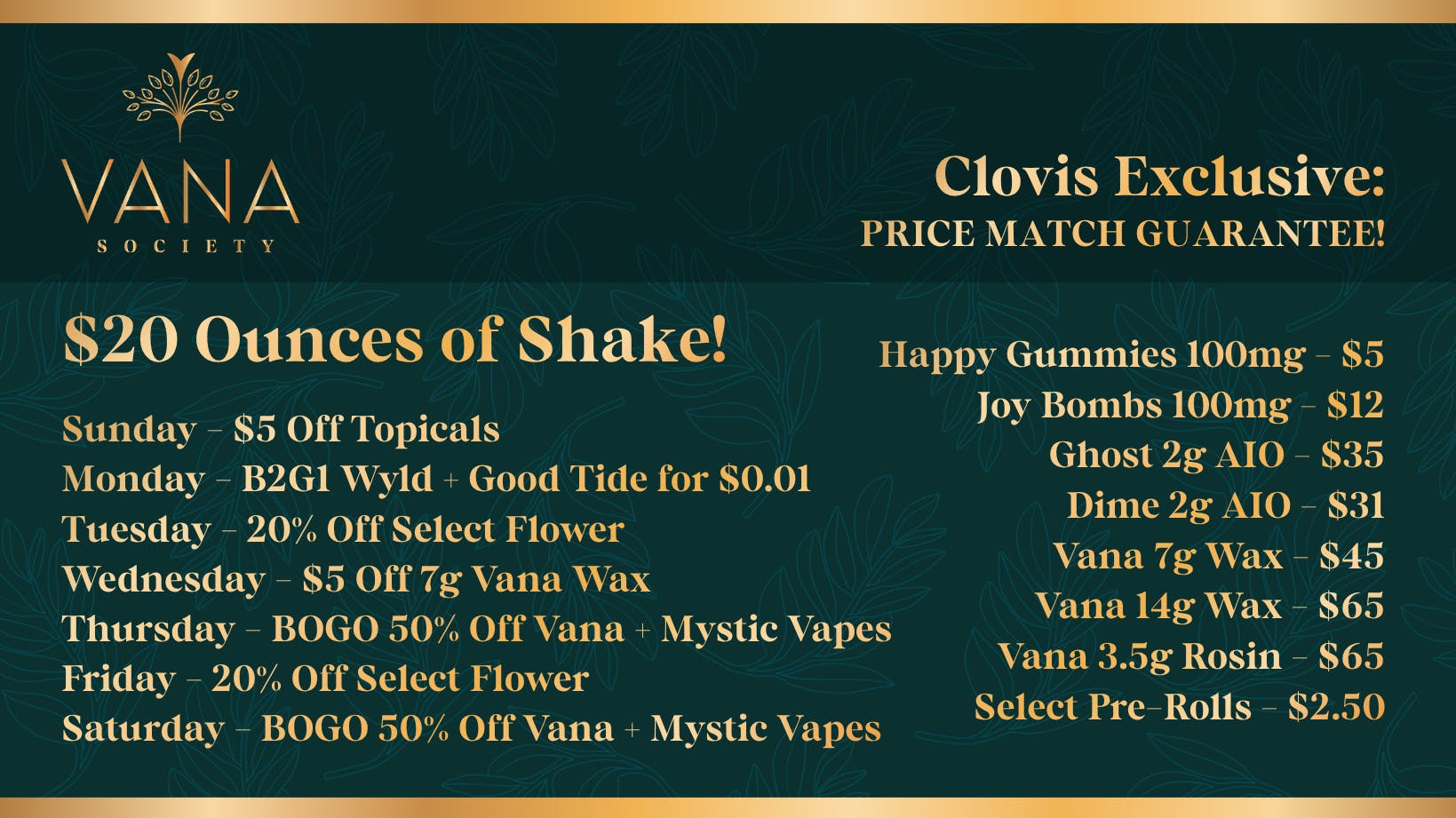 Vana Society - Clovis May Deals For You!