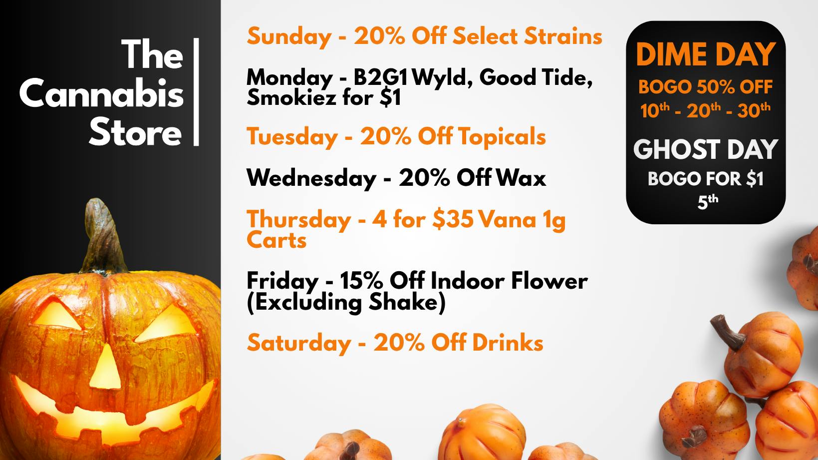 The Cannabis Store Scary Good October Deals for You!
