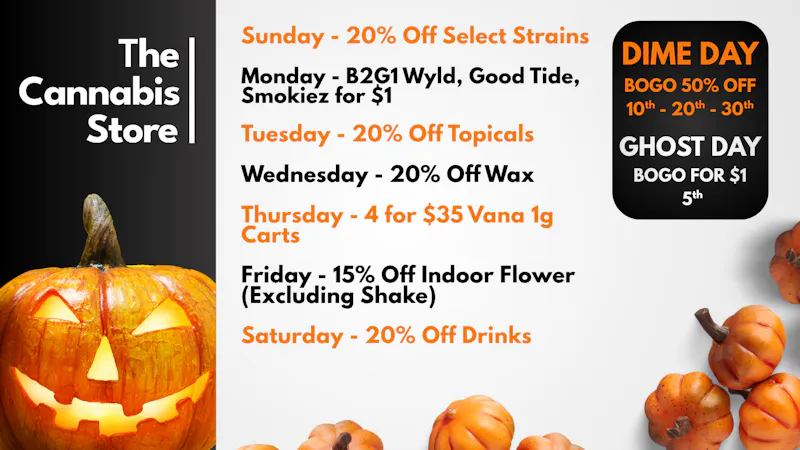 The Cannabis Store Scary Good October Deals for You!