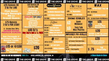The Grove $40 Ounces - $2 Edible - 4/$20 Wax - 3/$27 Dispos